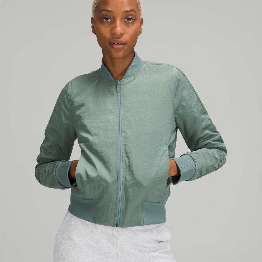 Lululemon Non-Stop Bomber Reversible Sz 4 Tidewater Teal